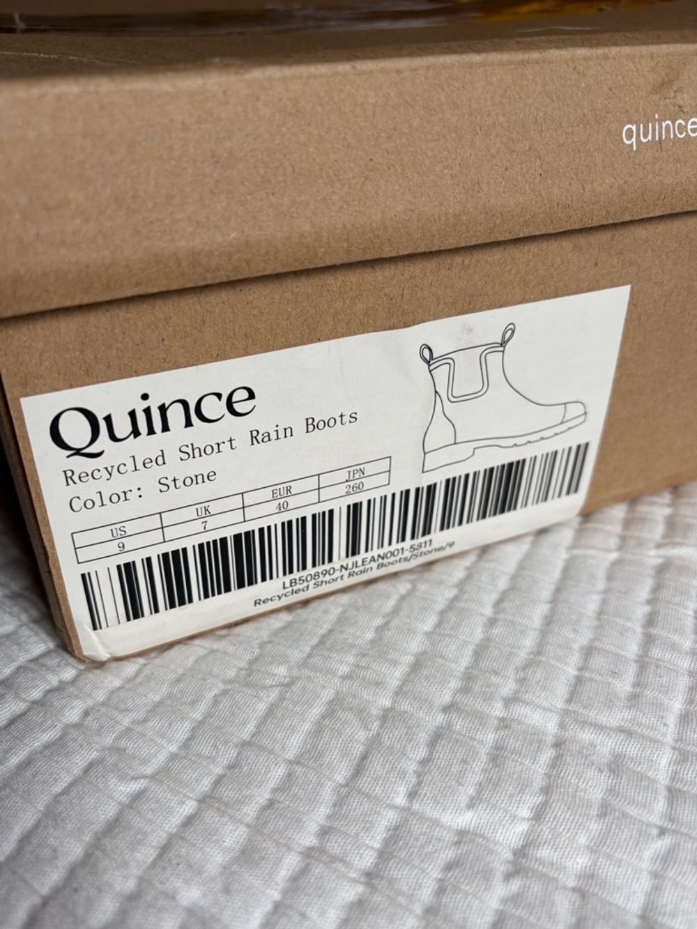 Quince Waterproof Ankle Chelsea Rubber Rain Boots in Stone Quiet Luxury Size 9 - Picture 2 of 11